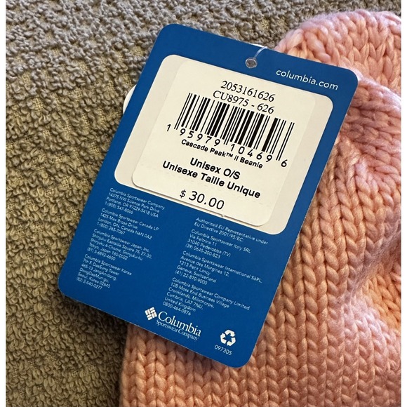 NWT - Columbia Cascade Peak II Beanie Hat Pink - Unisex One‎ Size - MSRP $30 - Picture 3 of 6
